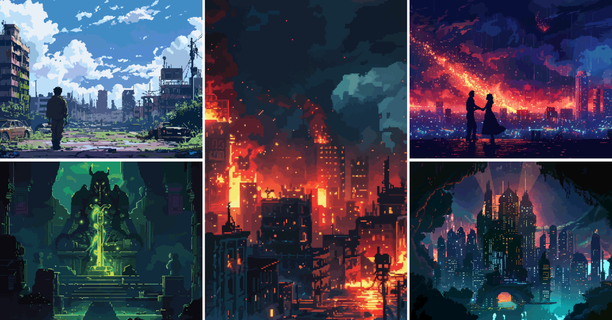 A-grade. 5 Pixel art 4k wallpaper remix bundle (laptop resolution)