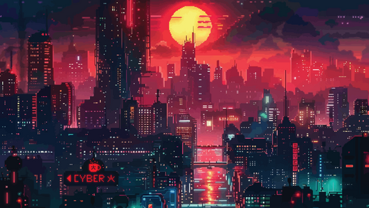 Cyber city (pixel art poster/wallpaper)